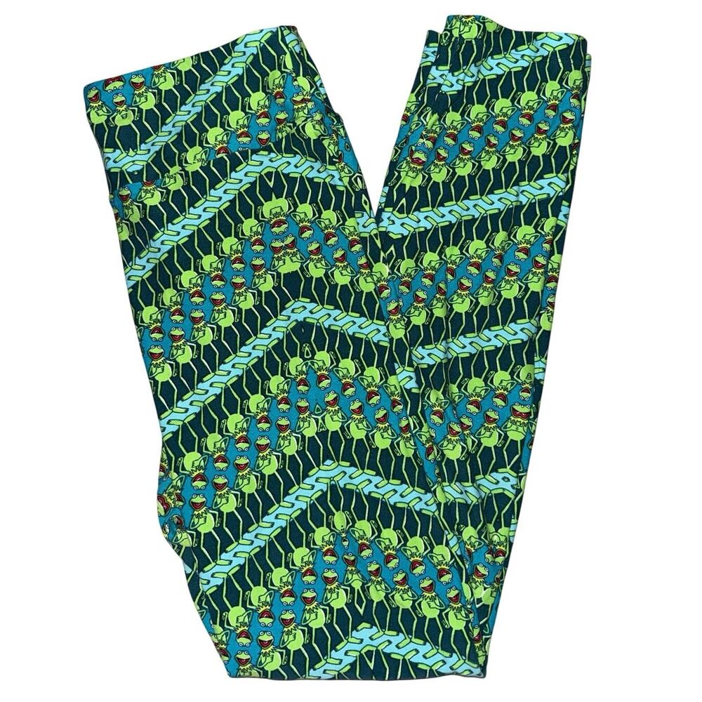 Kermit The Frog LULAROE Green Leggings the Muppets -One Size Disney classic OS